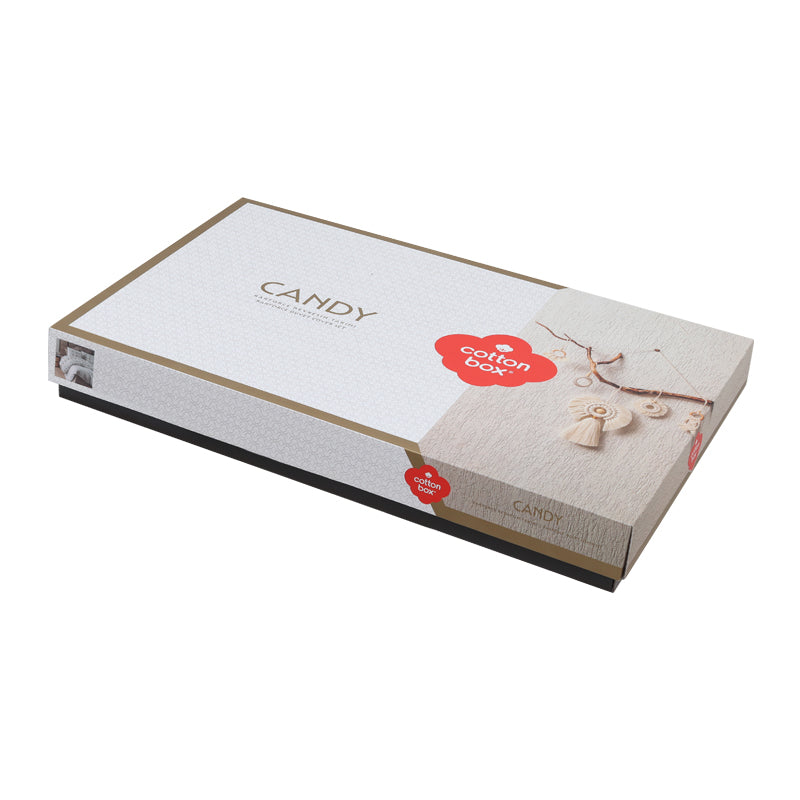 Σετ παπλωματοθήκη Asilo Cotton Box 4 τμχ Διπλή (200x220) χρώμα καφέ - λευκό - Hippiehome.gr