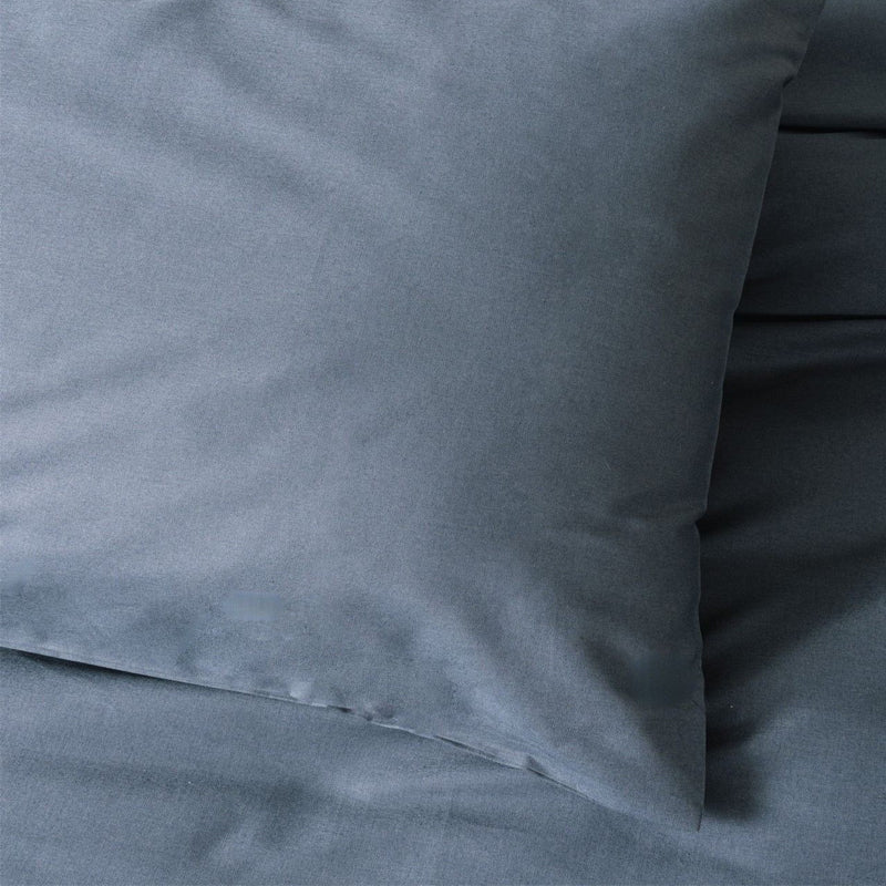 Σετ παπλωματοθήκη Plain Cotton Box 4 τμχ Διπλή (200x220) χρώμα ανθρακί - Hippiehome.gr