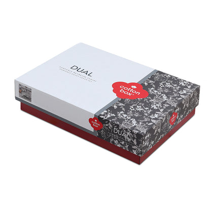 Σετ παπλωματοθήκη Frond Cotton Box 4 τμχ Διπλή (200x220) χρώμα χακί - Hippiehome.gr