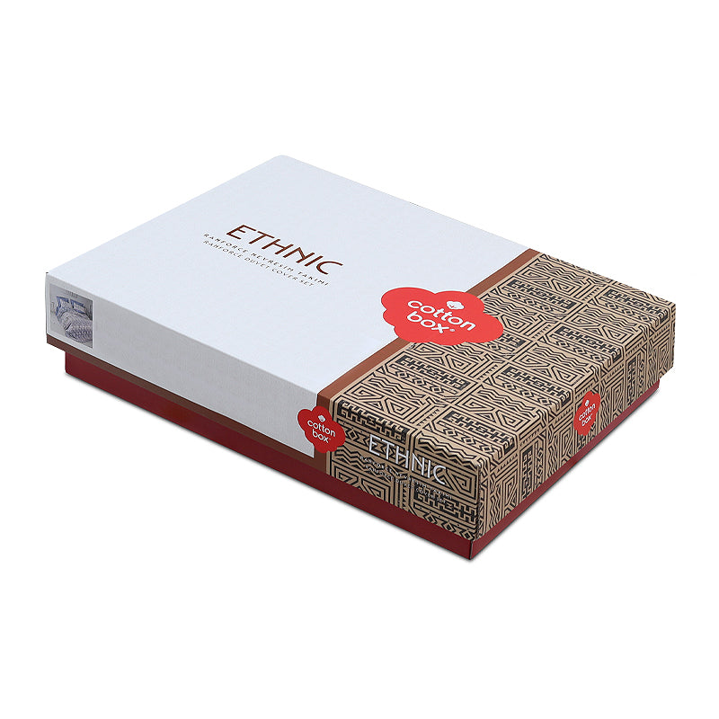 Σετ παπλωματοθήκη Cleo Cotton Box 3 τμχ Μονή (160x220) χρώμα μπλε - Hippiehome.gr