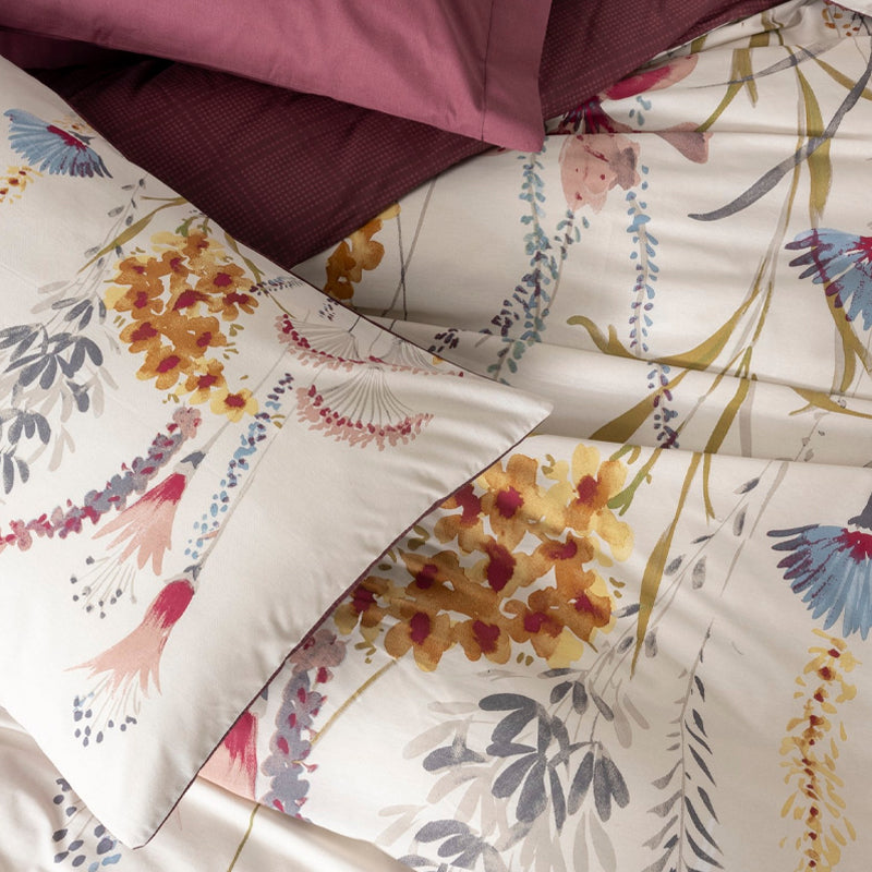 Σετ παπλωματοθήκη Flos Cotton Box 3 τμχ Μονή (160x220) χρώμα μπορντώ - Hippiehome.gr