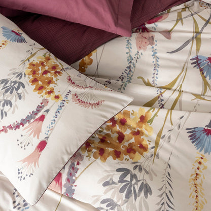 Σετ παπλωματοθήκη Flos Cotton Box 3 τμχ Μονή (160x220) χρώμα μπορντώ - Hippiehome.gr