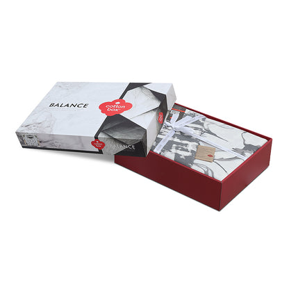 Σετ παπλωματοθήκη Hilaris Cotton Box 4 τμχ Διπλή (200x220) χρώμα ανθρακί - Hippiehome.gr
