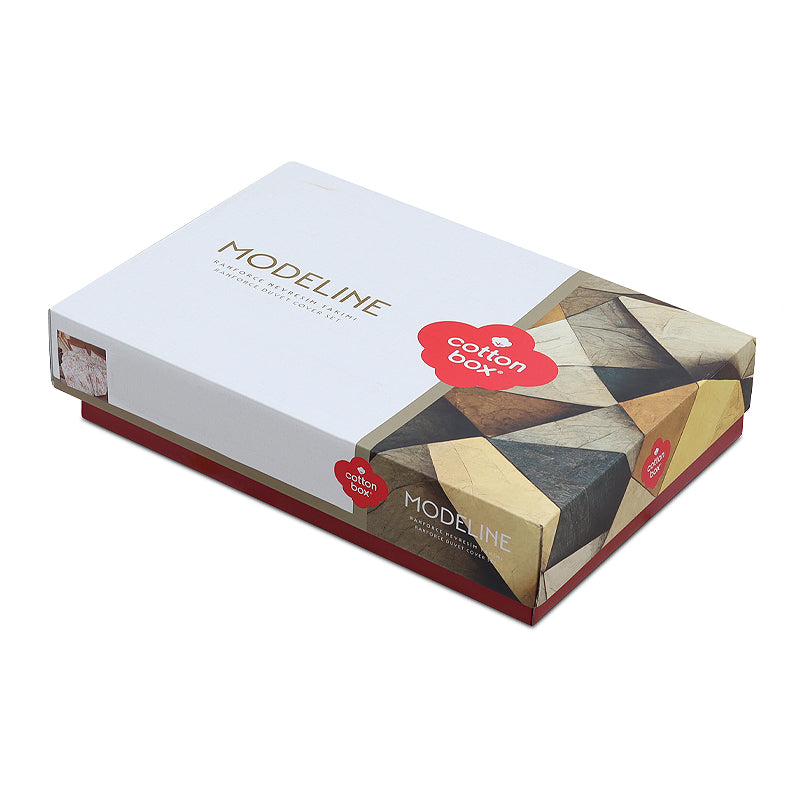 Σετ παπλωματοθήκη Flos Cotton Box 4 τμχ Διπλή (200x220) χρώμα μπορντώ - Hippiehome.gr