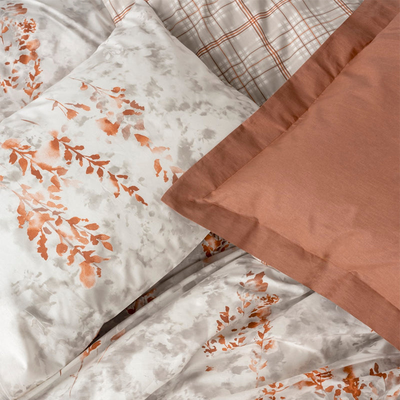 Σετ παπλωματοθήκη Lamina Cotton Box 4 τμχ Διπλή (200x220) χρώμα cinnamon - Hippiehome.gr