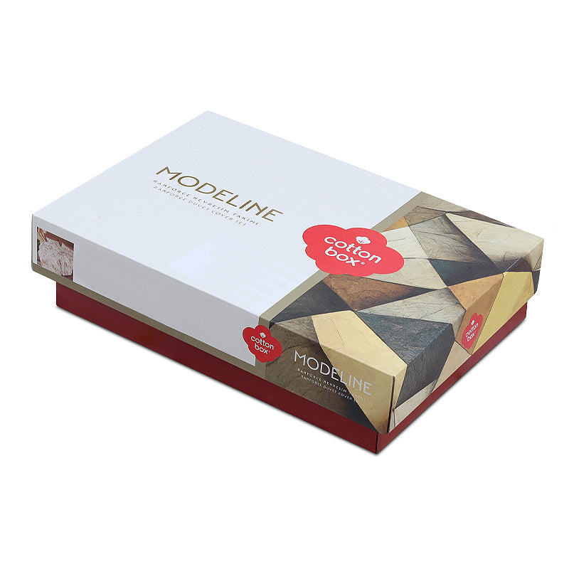 Σετ παπλωματοθήκη Lamina Cotton Box 4 τμχ Διπλή (200x220) χρώμα cinnamon - Hippiehome.gr