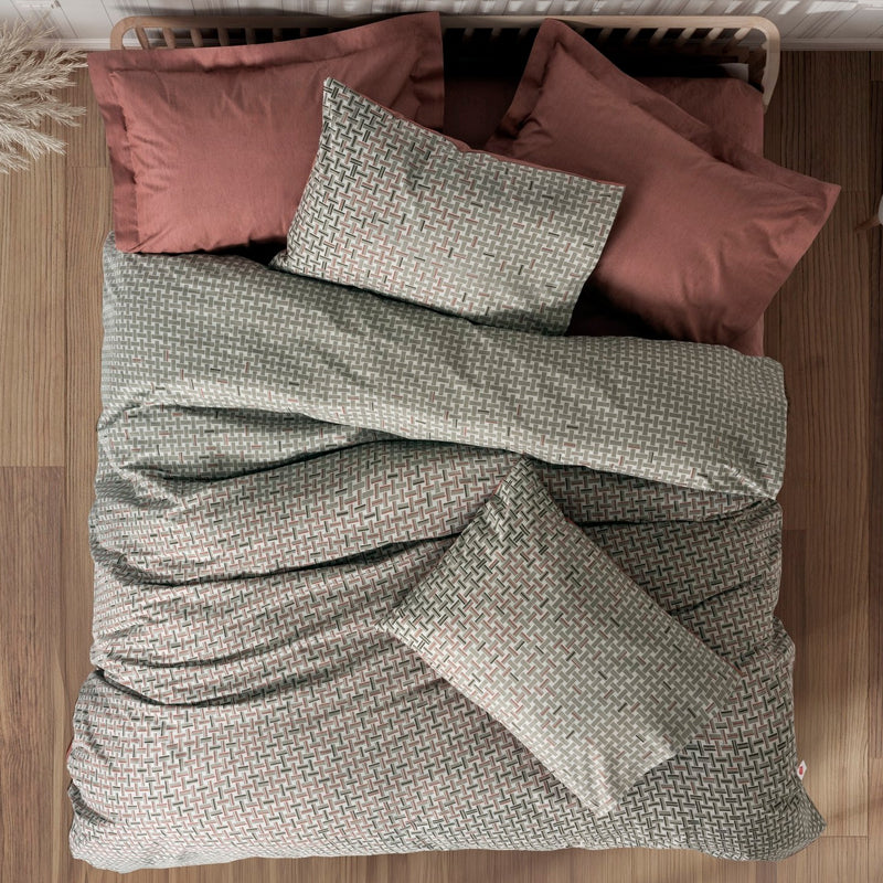Σετ παπλωματοθήκη Mote Cotton Box 4 τμχ Διπλή (200x220) χρώμα κόκκινο - Hippiehome.gr