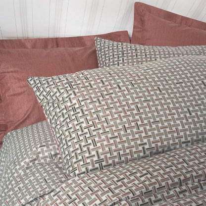 Σετ παπλωματοθήκη Mote Cotton Box 4 τμχ Διπλή (200x220) χρώμα κόκκινο - Hippiehome.gr