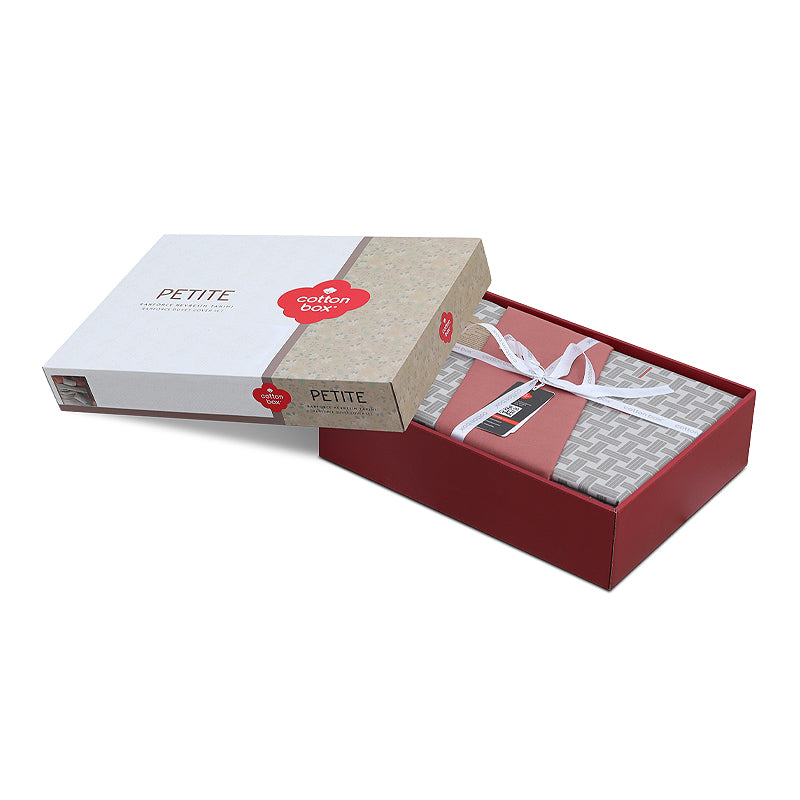 Σετ παπλωματοθήκη Mote Cotton Box 4 τμχ Διπλή (200x220) χρώμα κόκκινο - Hippiehome.gr