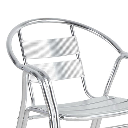 Πολυθρόνα Zircu pakoworld στοιβαζόμενη χρωμίου αλουμίνιο 58x64x75εκ - Hippiehome.gr