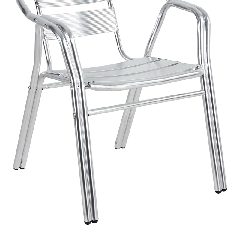 Πολυθρόνα Zircu pakoworld στοιβαζόμενη χρωμίου αλουμίνιο 58x64x75εκ - Hippiehome.gr