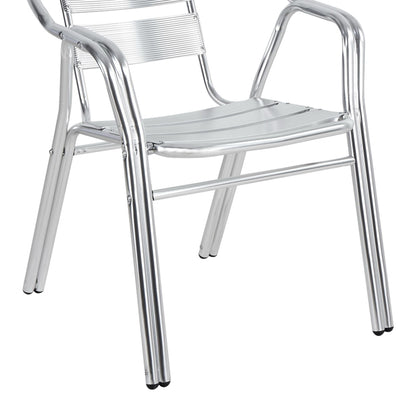 Πολυθρόνα Zircu pakoworld στοιβαζόμενη χρωμίου αλουμίνιο 58x64x75εκ - Hippiehome.gr