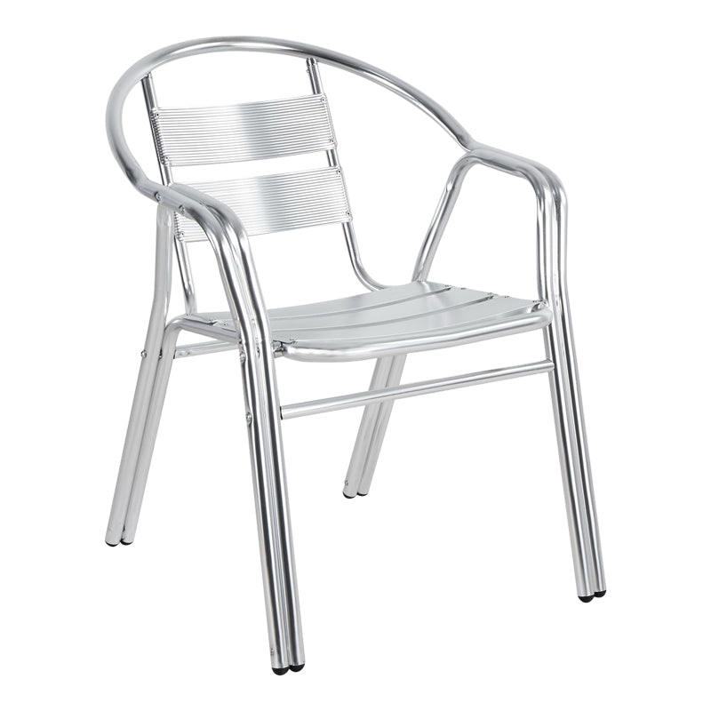 Πολυθρόνα Zircu pakoworld στοιβαζόμενη χρωμίου αλουμίνιο 58x64x75εκ - Hippiehome.gr