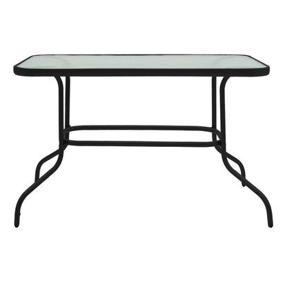 Τραπέζι Valor pakoworld μέταλλο μαύρο-γυαλί 110x60x70εκ - Hippiehome.gr