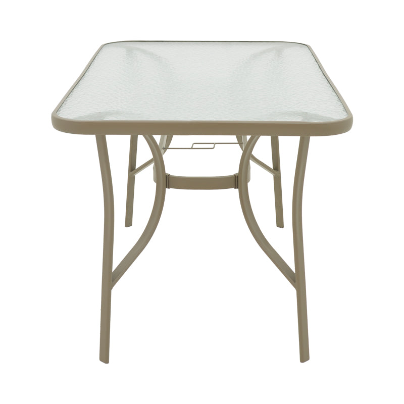 Τραπέζι Ensure pakoworld μέταλλο σαμπανιζέ-γυαλί 140x80x70εκ - Hippiehome.gr