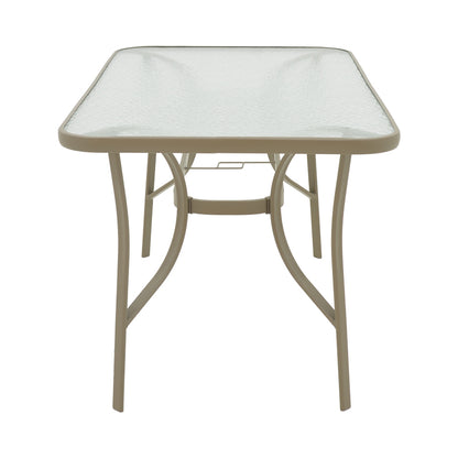 Τραπέζι Ensure pakoworld μέταλλο σαμπανιζέ-γυαλί 140x80x70εκ - Hippiehome.gr