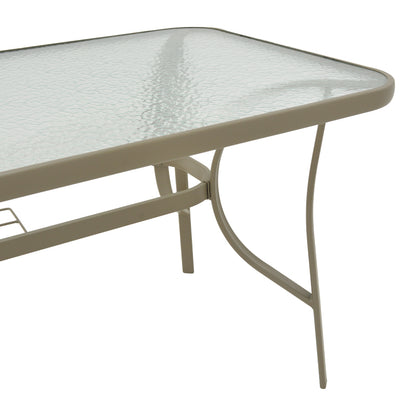 Τραπέζι Ensure pakoworld μέταλλο σαμπανιζέ-γυαλί 140x80x70εκ - Hippiehome.gr