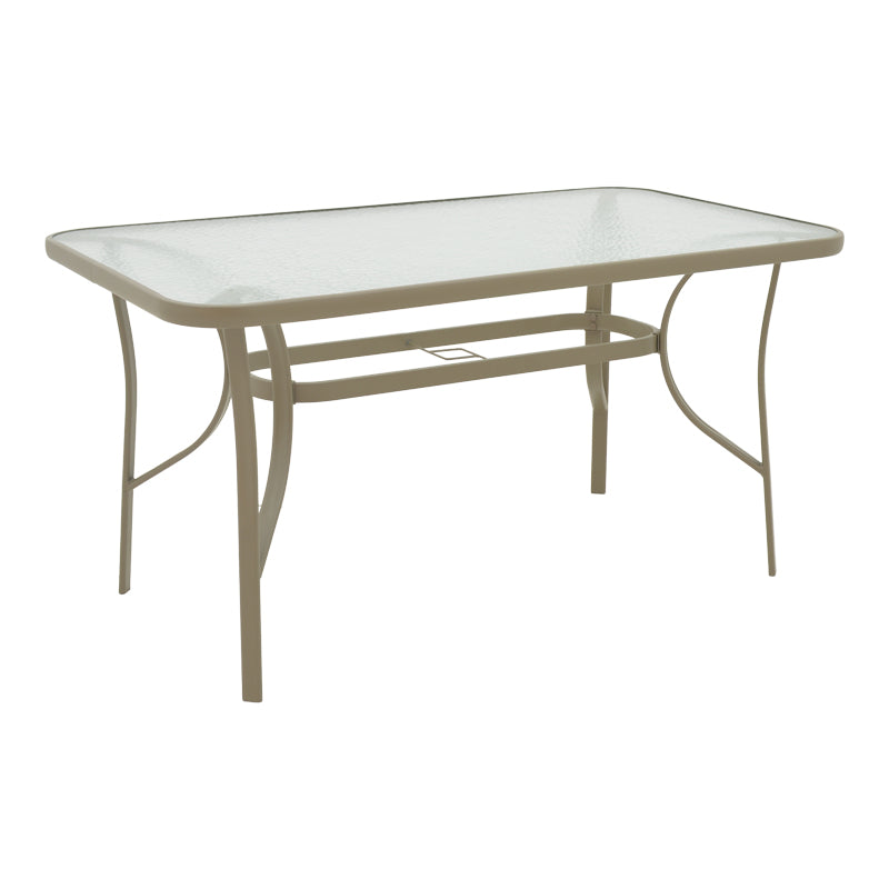 Τραπέζι Ensure pakoworld μέταλλο σαμπανιζέ-γυαλί 140x80x70εκ - Hippiehome.gr