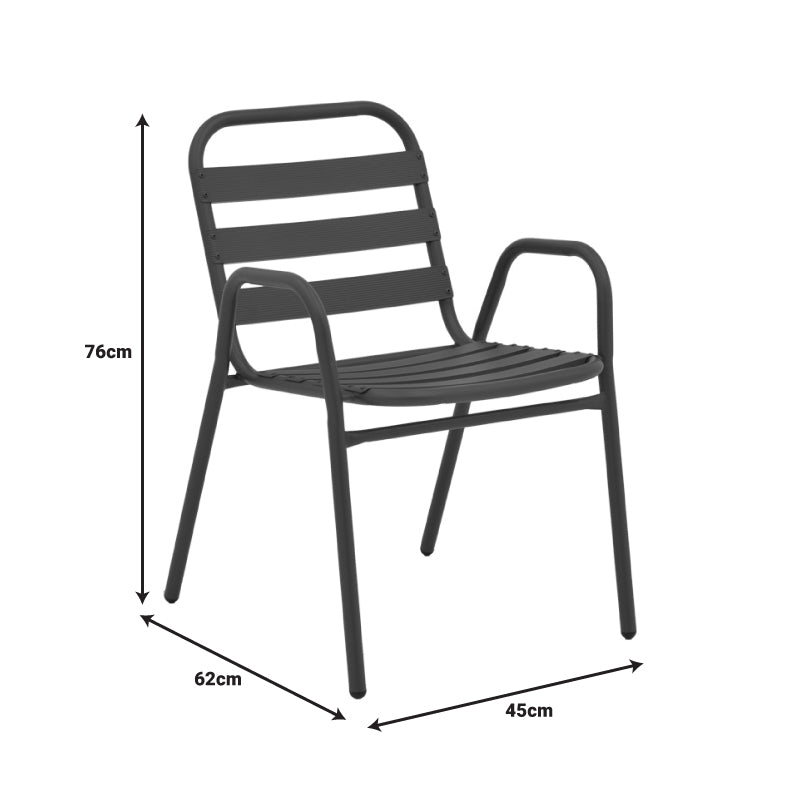 Τραπεζαρία Watson-Sussie pakoworld 3τεμ μέταλλο ανθρακί-γυαλί 70x70x70εκ - Hippiehome.gr