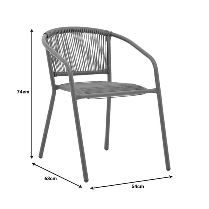 Τραπεζαρία Watson-Lindaria pakoworld 3τεμ μέταλλο ανθρακί-γυαλί και pe rattan σε φυσική απόχρωση 70x70x70εκ - Hippiehome.gr