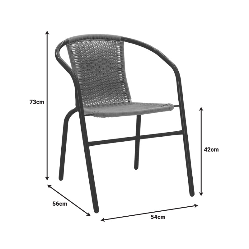 Τραπεζαρία Vergo-Obbi pakoworld 3τεμ μαύρο μέταλλο Φ60x70εκ - Hippiehome.gr