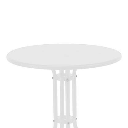 Τραπεζαρία Vergo-Calan pakoworld 3τεμ λευκό μέταλλο Φ60x70εκ - Hippiehome.gr