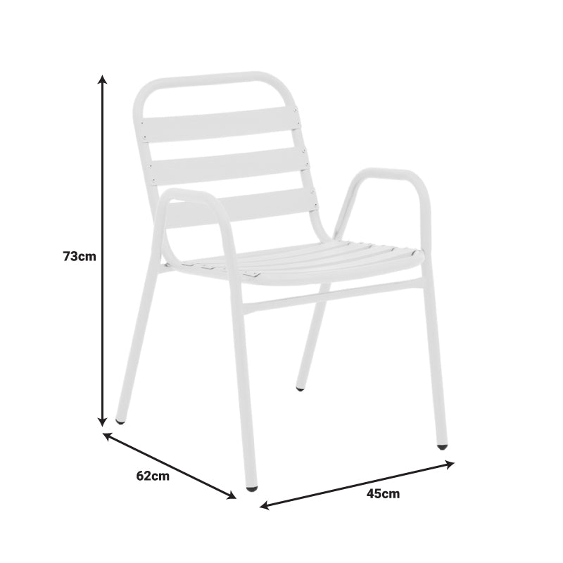 Τραπεζαρία Vergo-Sussie pakoworld σετ 3τεμ λευκό μέταλλο Φ60x70εκ - Hippiehome.gr