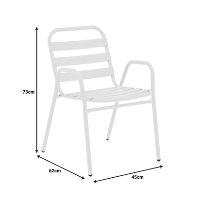 Τραπεζαρία Vergo-Sussie pakoworld σετ 3τεμ λευκό μέταλλο Φ60x70εκ - Hippiehome.gr