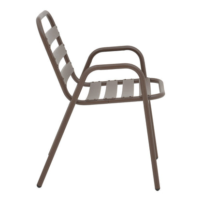 Τραπεζαρία Vergo-Sussie pakoworld σετ 3 τεμ καφέ μέταλλο Φ60x70εκ - Hippiehome.gr