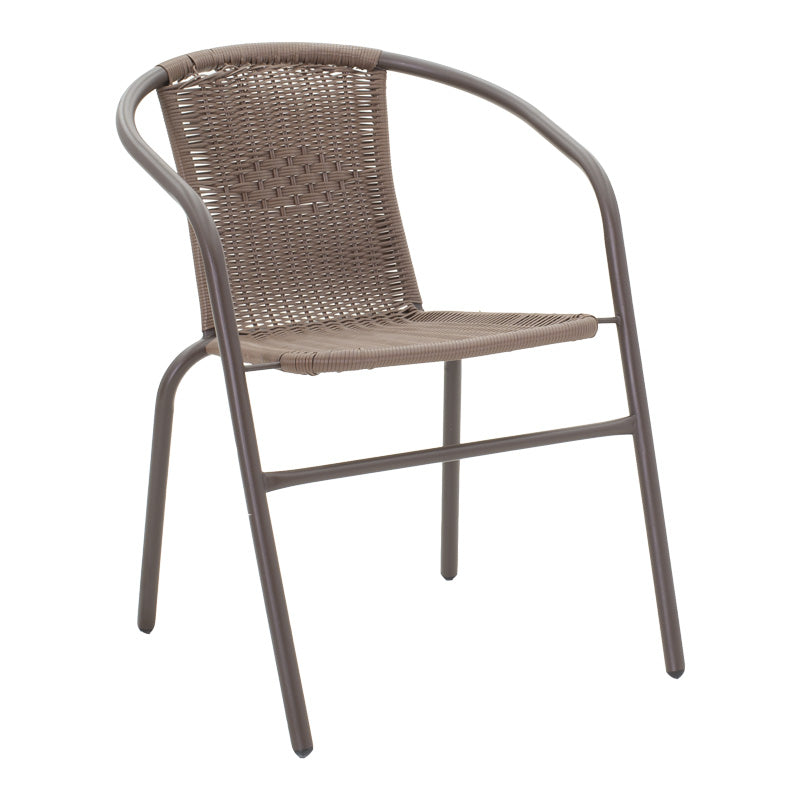 Τραπεζαρία Vergo-Obbi pakoworld 3τεμ καφέ μέταλλο Φ60x70εκ - Hippiehome.gr