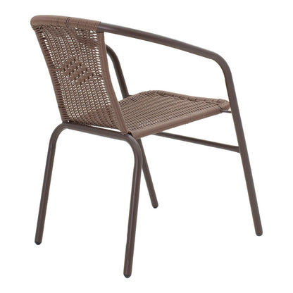 Τραπεζαρία Vergo-Obbi pakoworld 3τεμ καφέ μέταλλο Φ60x70εκ - Hippiehome.gr