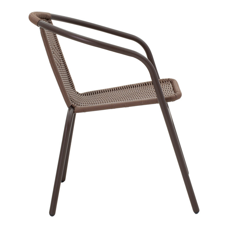 Τραπεζαρία Vergo-Obbi pakoworld 3τεμ καφέ μέταλλο Φ60x70εκ - Hippiehome.gr