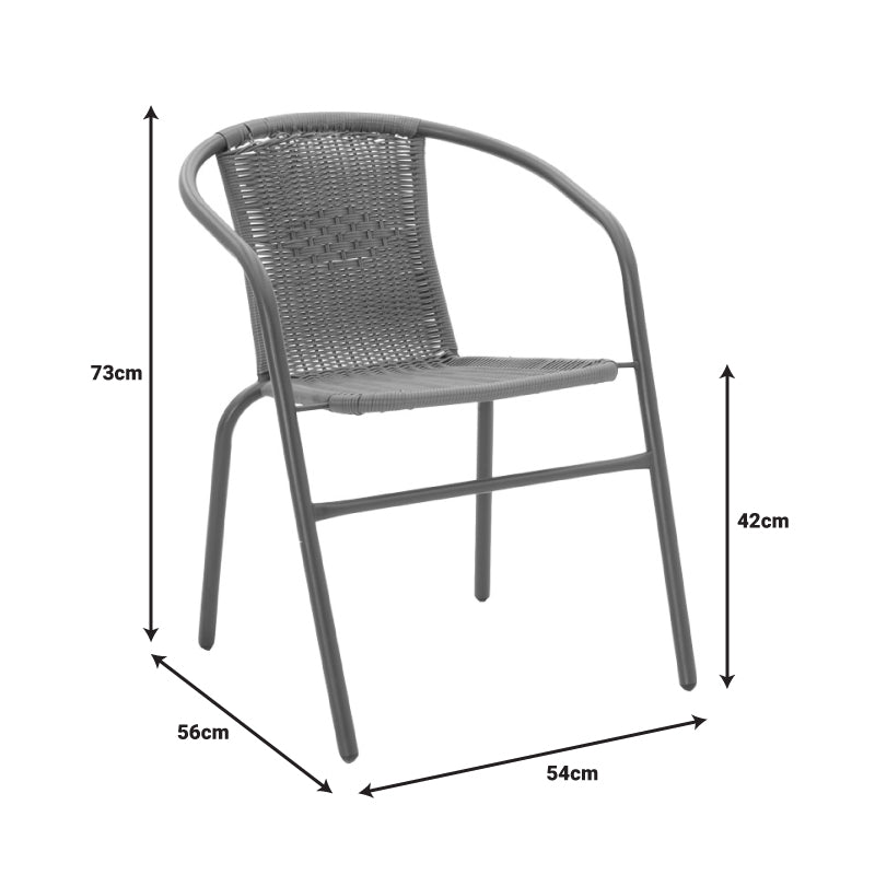 Τραπεζαρία Vergo-Obbi pakoworld 3τεμ καφέ μέταλλο Φ60x70εκ - Hippiehome.gr