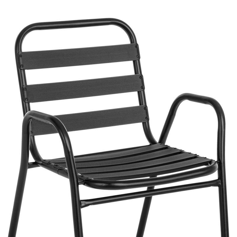 Τραπεζαρία Valor-Sussie pakoworld σετ 5τεμ μέταλλο μαύρο-γυαλί 110x60x70εκ - Hippiehome.gr