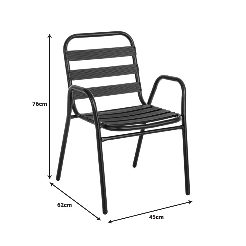 Τραπεζαρία Valor-Sussie pakoworld σετ 5τεμ μέταλλο μαύρο-γυαλί 110x60x70εκ - Hippiehome.gr