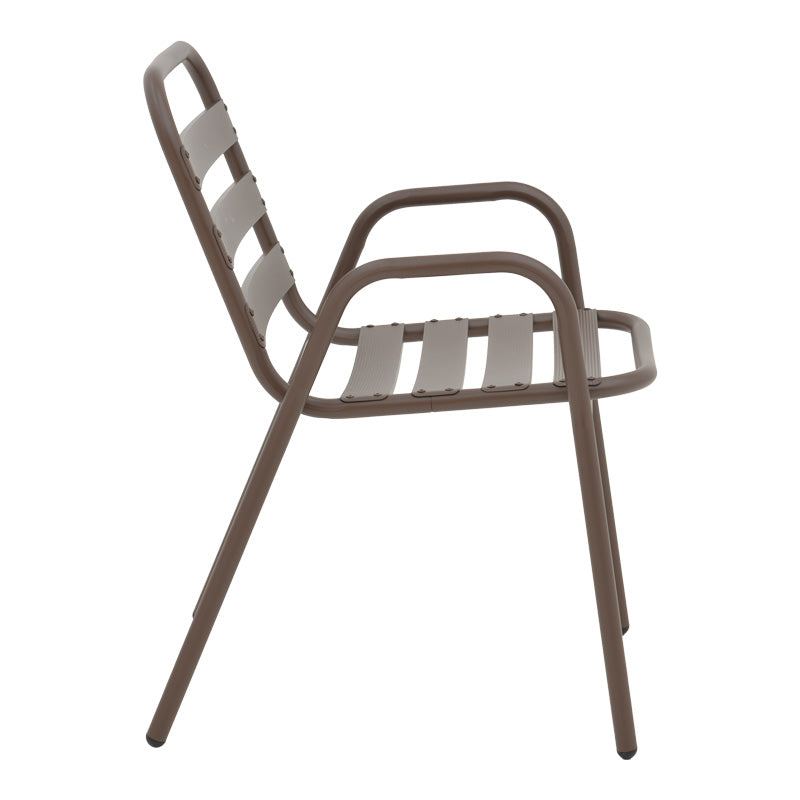 Τραπεζαρία Valor-Sussie pakoworld 5τεμ μέταλλο καφέ-γυαλί 110x60x70εκ - Hippiehome.gr