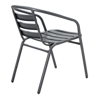 Τραπεζαρία Valor-Tade pakoworld σετ 5τεμ μέταλλο ανθρακί-γυαλί 110x60x70εκ - Hippiehome.gr