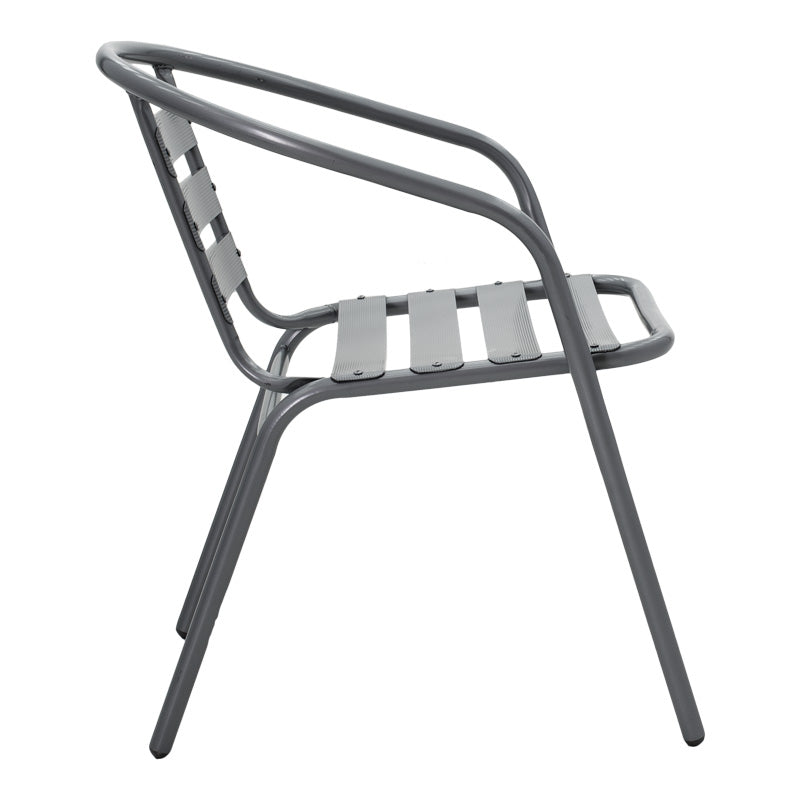 Τραπεζαρία Valor-Tade pakoworld σετ 5τεμ μέταλλο ανθρακί-γυαλί 110x60x70εκ - Hippiehome.gr