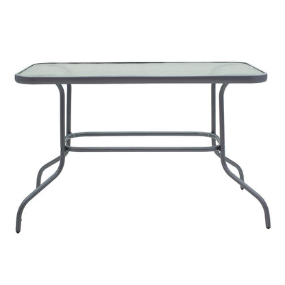 Τραπεζαρία Valor-Tade pakoworld σετ 5τεμ μέταλλο ανθρακί-γυαλί 110x60x70εκ - Hippiehome.gr