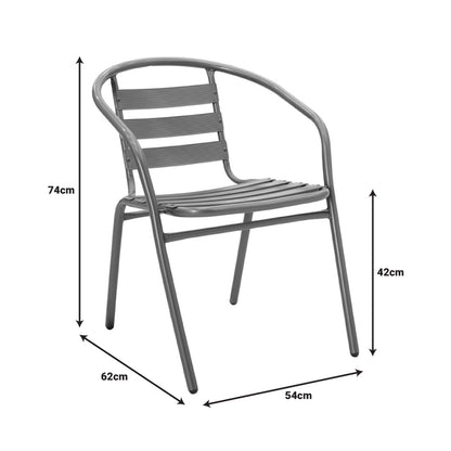 Τραπεζαρία Valor-Tade pakoworld σετ 5τεμ μέταλλο ανθρακί-γυαλί 110x60x70εκ - Hippiehome.gr