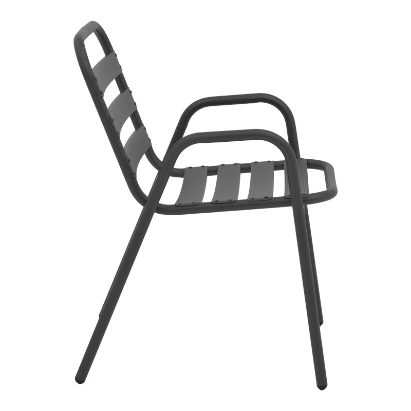 Τραπεζαρία Valor-Sussie pakoworld σετ 5τεμ μέταλλο ανθρακί-γυαλί 110x60x70εκ - Hippiehome.gr