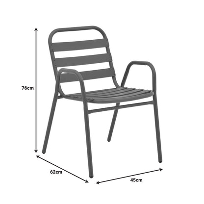 Τραπεζαρία Valor-Sussie pakoworld σετ 5τεμ μέταλλο ανθρακί-γυαλί 110x60x70εκ - Hippiehome.gr