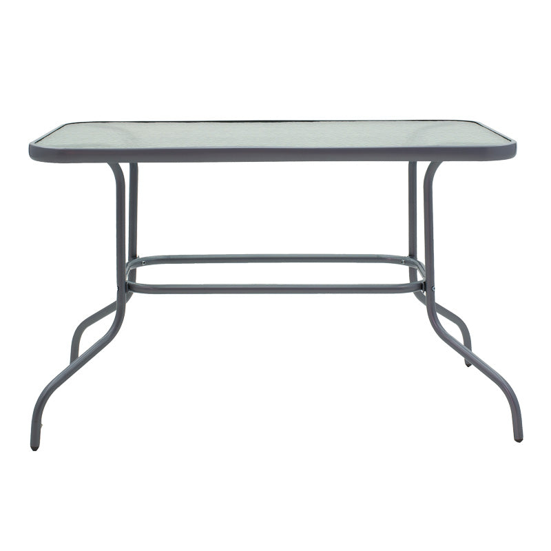 Τραπεζαρία Valor-Lindaria pakoworld σετ 5τεμ μέταλλο ανθρακί-γυαλί-pe rattan 110x60x70εκ - Hippiehome.gr