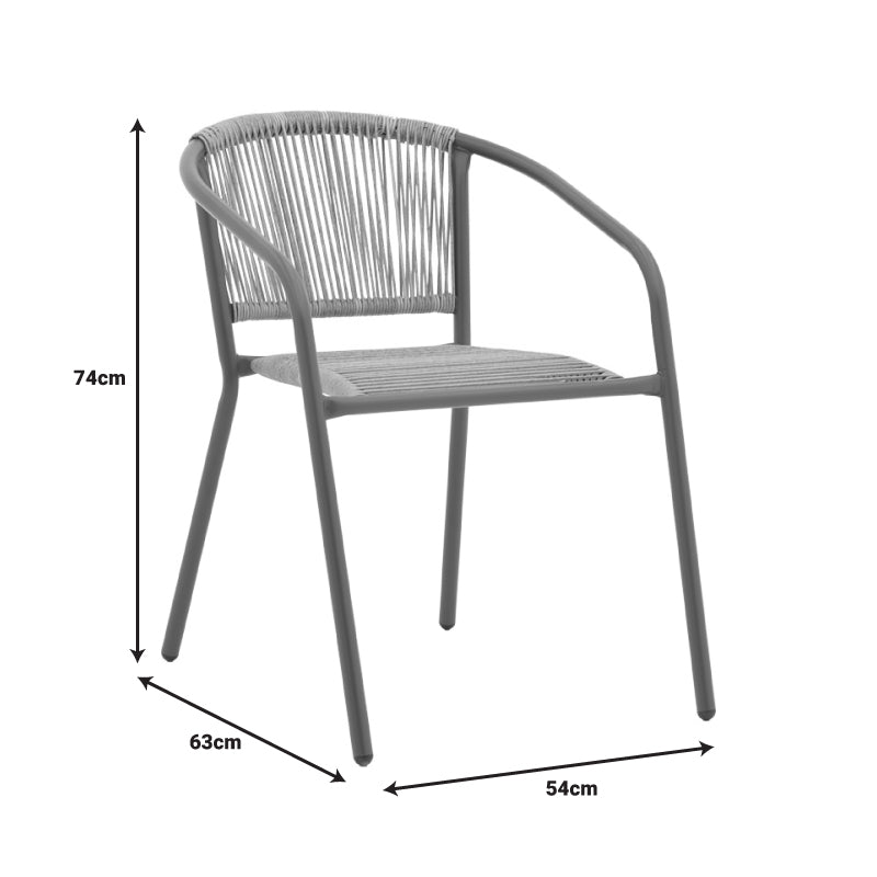 Τραπεζαρία Valor-Lindaria pakoworld σετ 5τεμ μέταλλο ανθρακί-γυαλί-pe rattan σε φυσική απόχρωση 110x60x70εκ - Hippiehome.gr