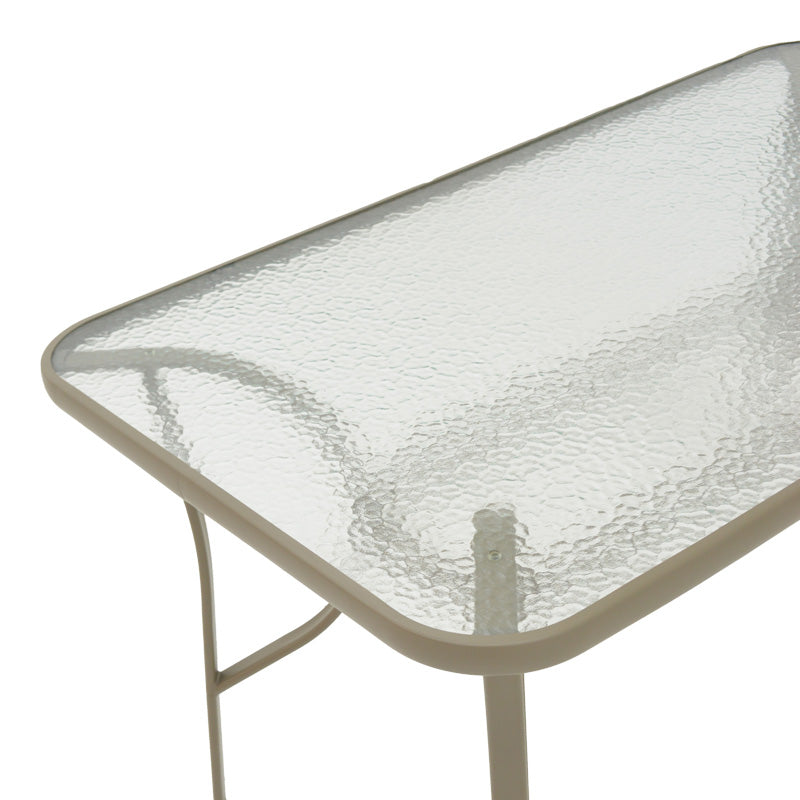 Τραπεζαρία Tade-Ensure pakoworld 5τεμ μέταλλο-γυαλί σε σαμπανιζέ απόχρωση 140x80x70εκ - Hippiehome.gr