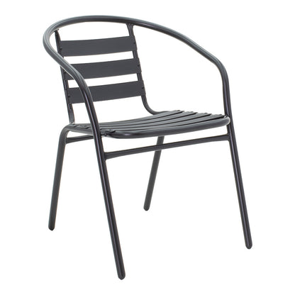 Τραπεζαρία Tade-Ensure pakoworld 5τεμ μέταλλο-γυαλί σε μαύρη απόχρωση 140x80x70εκ - Hippiehome.gr