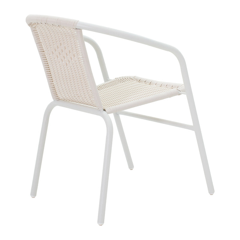 Τραπεζαρία Obbi-Ensure pakoworld 5τεμ μέταλλο-γυαλί σε λευκή απόχρωση 120x70x70εκ - Hippiehome.gr