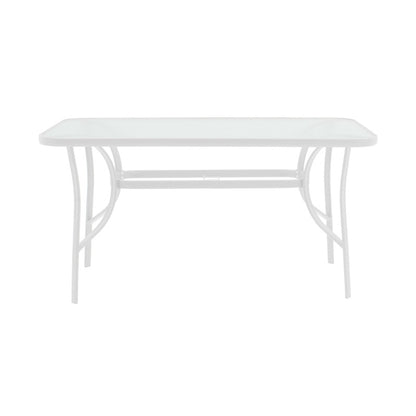 Τραπεζαρία Obbi-Ensure pakoworld 5τεμ μέταλλο-γυαλί σε λευκή απόχρωση 120x70x70εκ - Hippiehome.gr