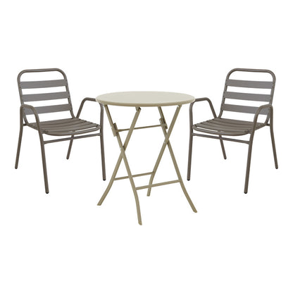 Τραπεζαρία Albero-Sussie pakoworld 3τεμ μέταλλο σε σαμπανιζέ απόχρωση Φ60x70εκ - Hippiehome.gr