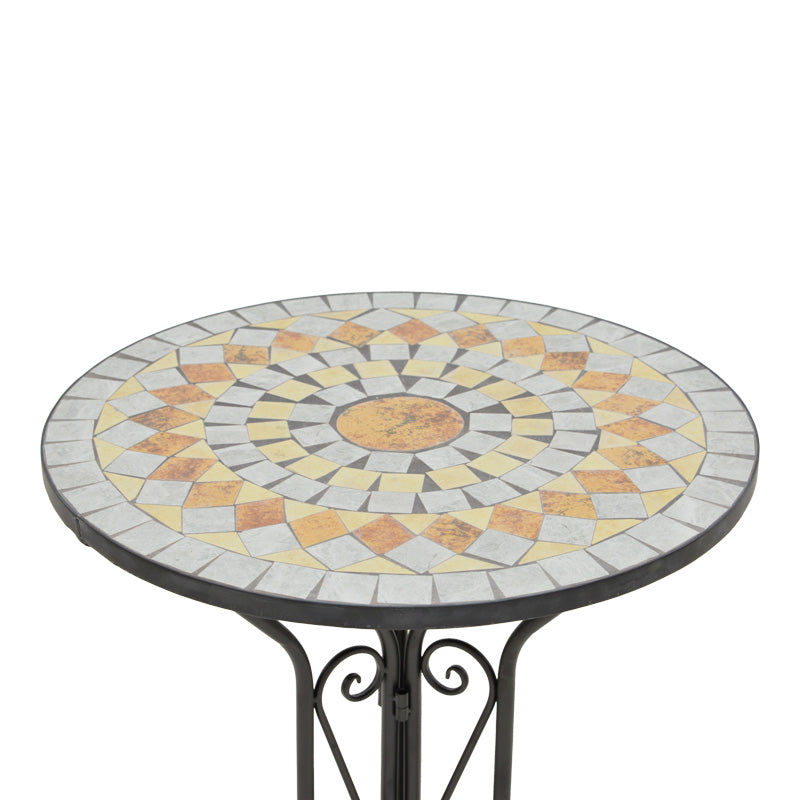 Τραπεζαρία Sellis pakoworld σετ 3τεμ μωσαικό-μέταλλο μαύρο - Hippiehome.gr